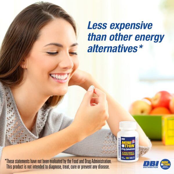 Detalle de Mini Thin tabletas de cafeína acción doble