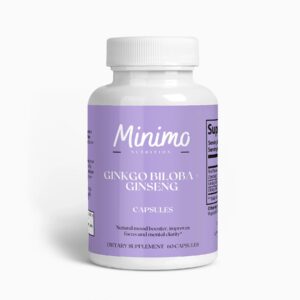 Minimo Nutrition Ginkgo Biloba y Ginseng suplemento para memoria y energía