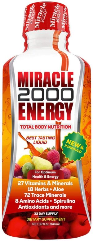Botella de Miracle 2000 multivitaminas y minerales líquidos