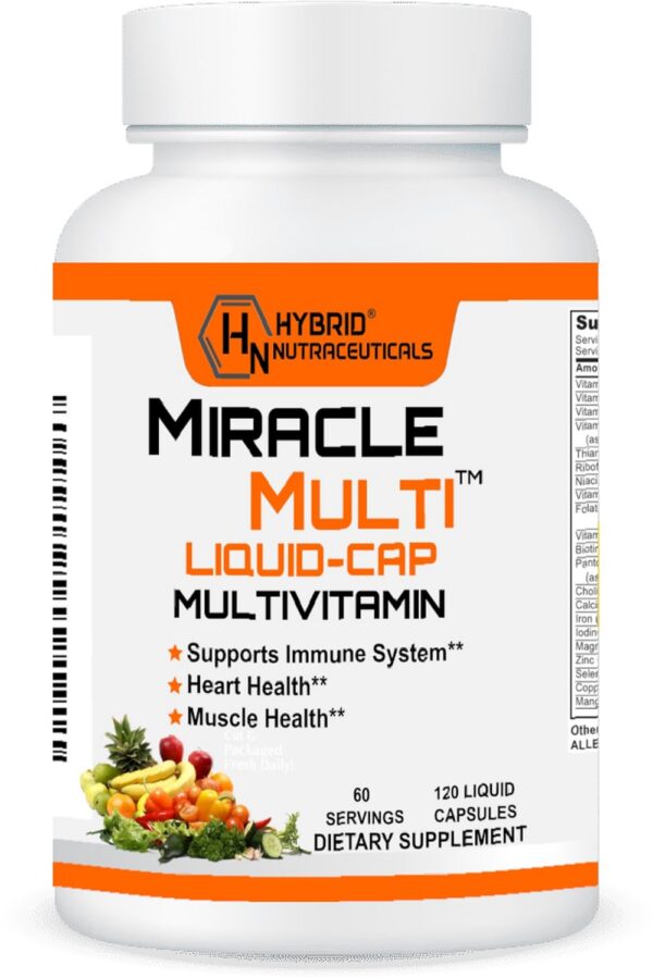 MiracleMulti Cápsulas Líquidas Multivitamínicas mostradas