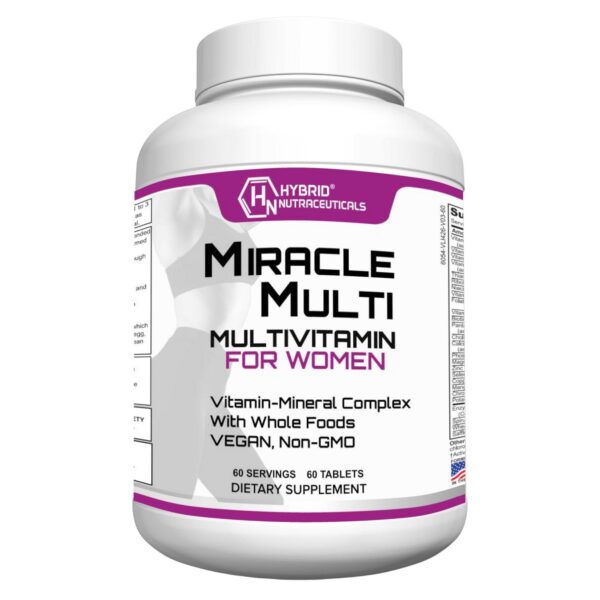 Envase de Multivitaminas MiracleMulti para mujer con probióticos y biotina