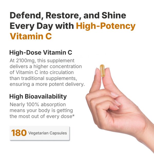 Etiqueta de vitamina C Liposomal detalle