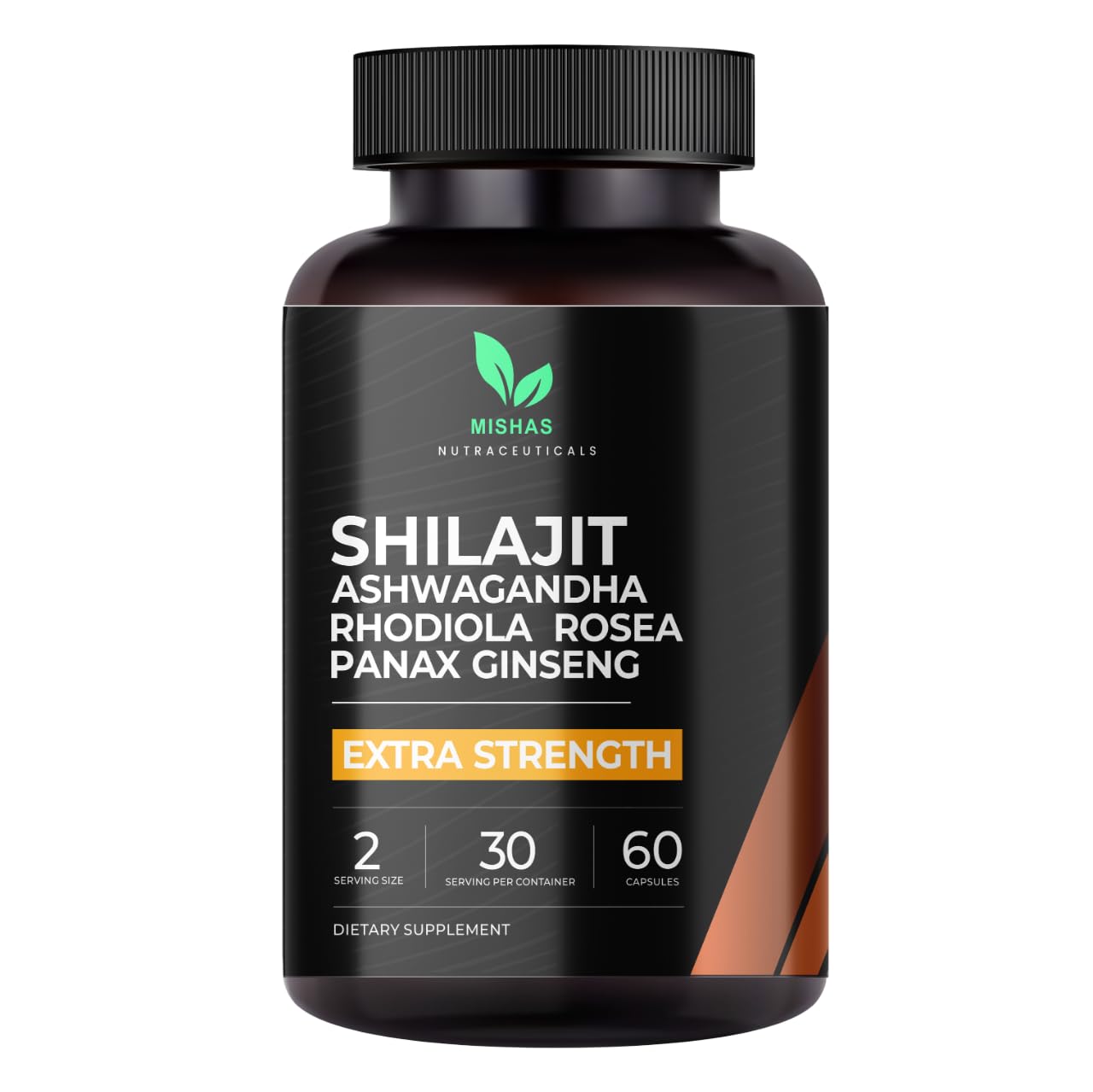 Mishas Nutraceuticals Shilajit Complex with Ashwagandha and Panax Ginseng