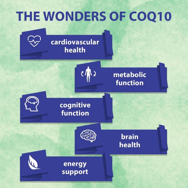 Cápsulas blandas amarillas CoQ10 Mistaccy