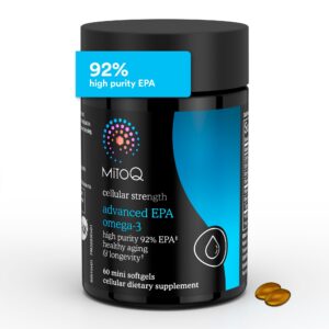 Frasco MitoQ EPA Omega-3 en caja