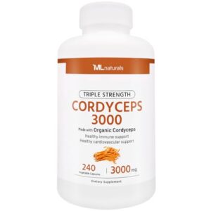 ML Naturals Cordyceps cápsulas soporte inmunológico envase