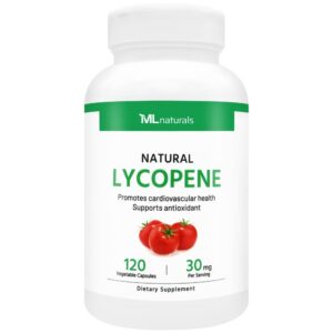 Frasco ML Naturals Licopeno natural 30 mg 120 cápsulas