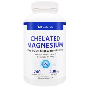 ML Naturals Magnesio Quelado frasco 240 cápsulas