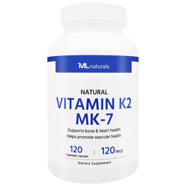 Packaging frontal de ML Naturals Vitamina K2 MK-7 natural