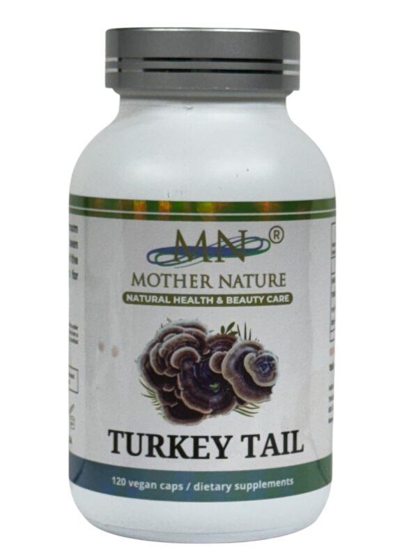 MN Mother Nature suplemento Turkey Tail 120 cápsulas frasco