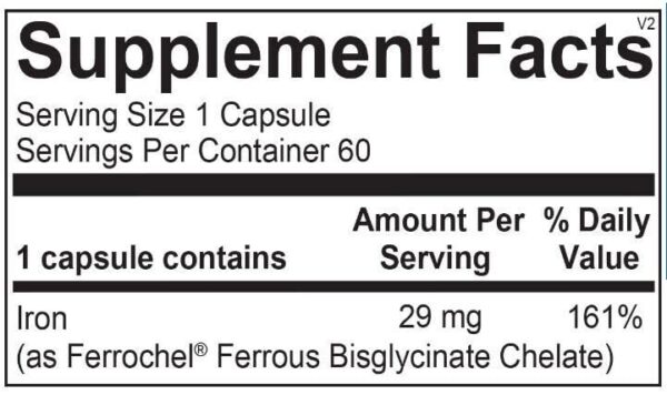 Etiqueta del producto Modern Endocrine Hierro