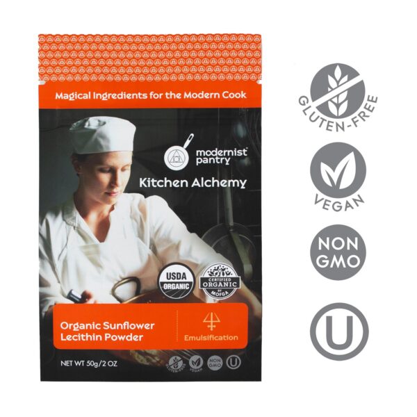 Etiqueta de lecitina de girasol orgánico