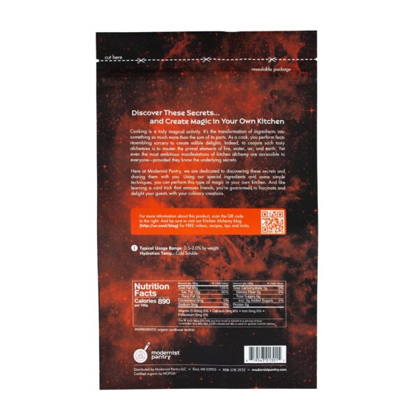 Envase de lecitina de girasol con etiqueta visible