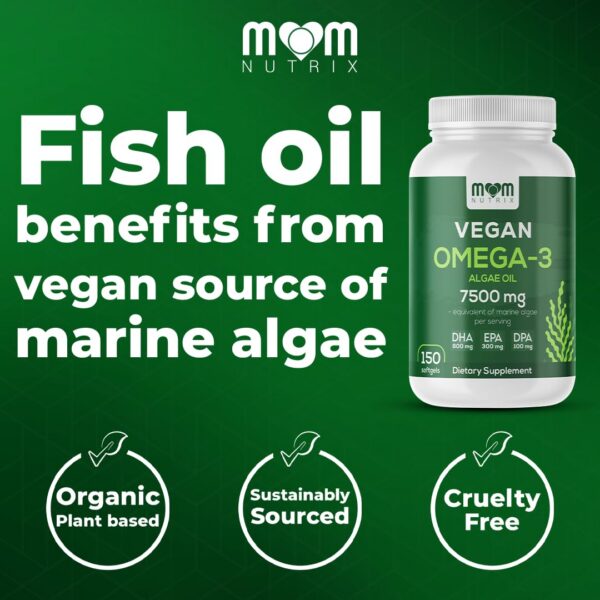 Etiqueta del suplemento Omega-3 vegano