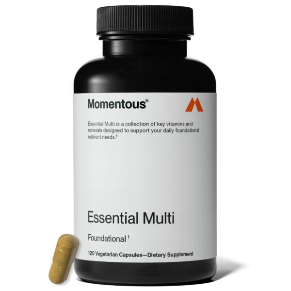 Botella Momentous Essential Multivitamin vista frontal