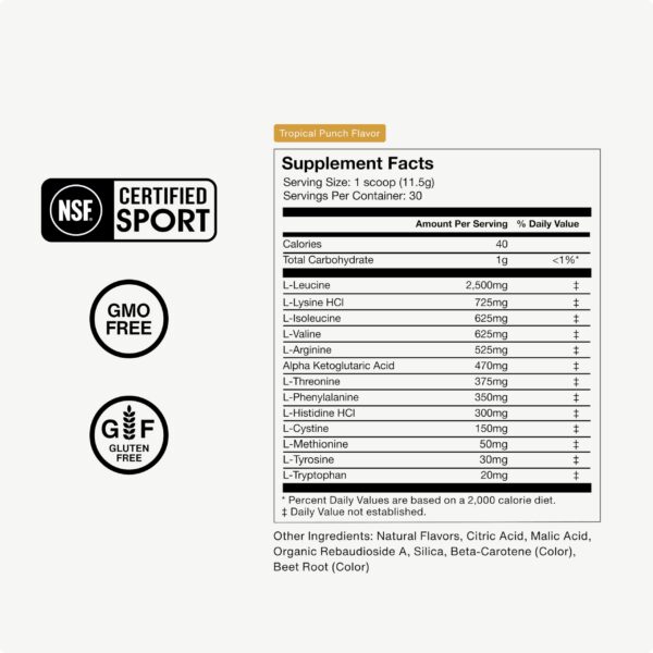 Etiqueta Momentous Vital Aminos frasco