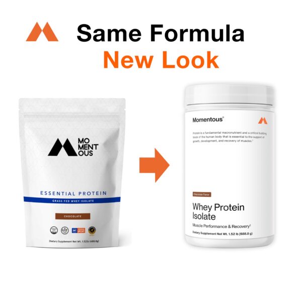 Etiqueta Momentous proteina suero chocolate