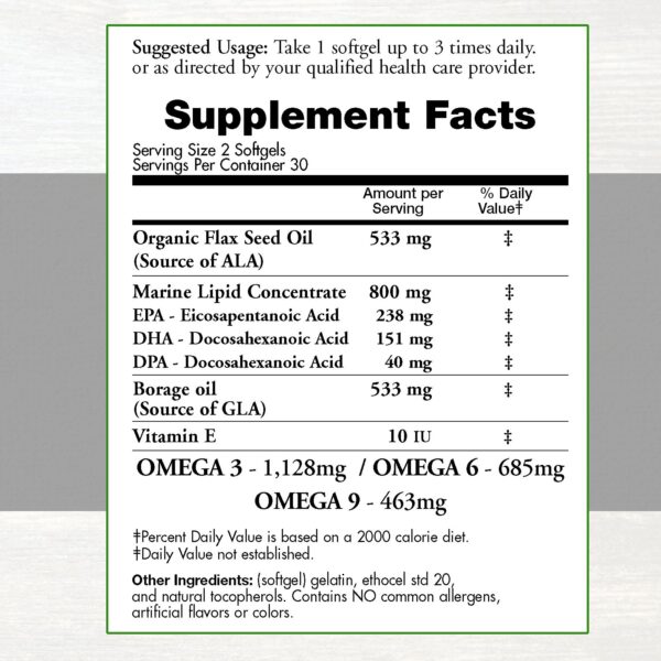 Etiqueta producto Natural Omega 3-6-9