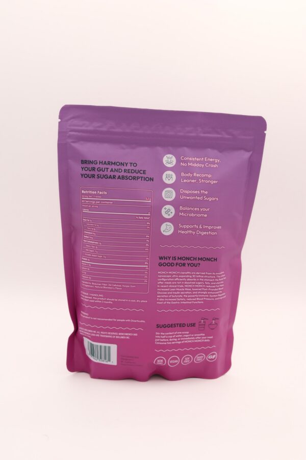 Version 1.0.0 Detalle de esponja de fibra Monch Monch color morado para digestión