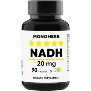 MONOHERB NADH 20mg cápsulas vegetarianas botella frontal