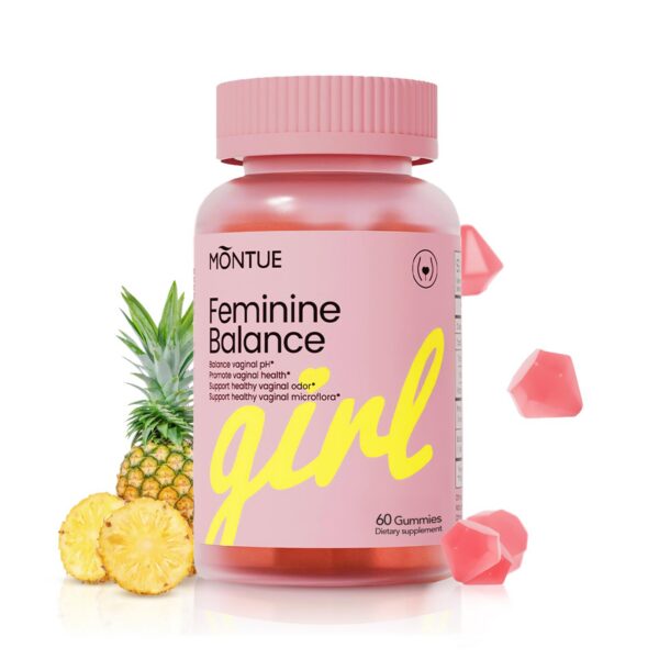 Gomitas Montue Diamante Equilibrio Femenino Piña Hawaiana frasco
