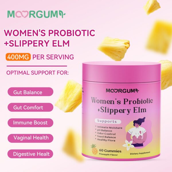 Version 1.0.0 Frasco de gomitas probióticas MOORGUMY para mujeres