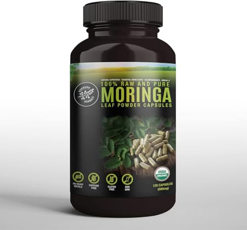 Frasco de moringa Supreme Herbals 120 cápsulas