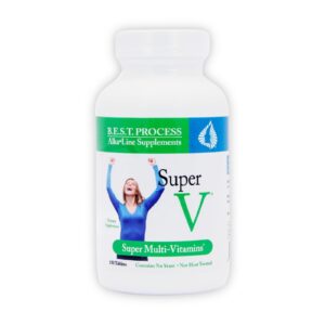 Version 1.0.0 Botella de Morter HealthSystem SuperV multivitamínico alcalino 150 cápsulas