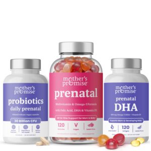 Frente del empaque de gomitas prenatales Mother's Promise