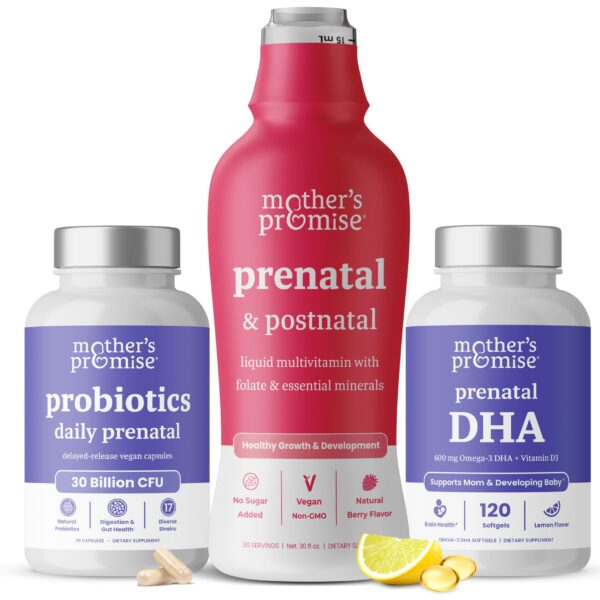 Mother's Promise Prenatal líquido frente a etiqueta