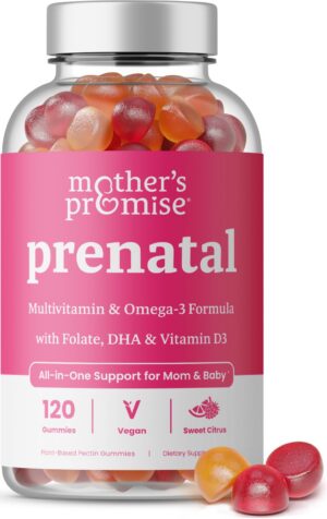Mother's Promise gomitas vitaminas prenatales veganas sabor cítrico