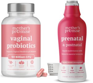 Mother's Promise etiqueta frontal de multivitamínico líquido