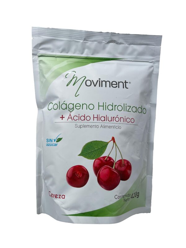 Moviment suplemento sabor cereza empaque frontal