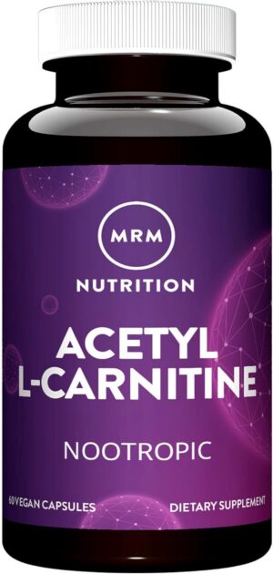 Cápsulas de acetil-L-carnitina 500 mg en frasco morado
