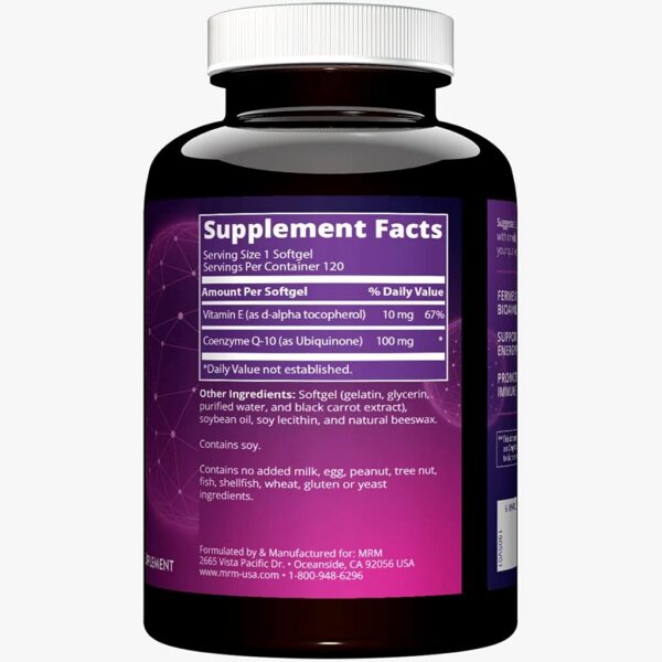 Etiqueta y empaque del producto CoQ-10 100 mg