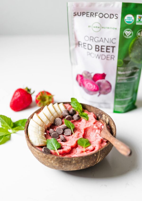 MRM Red Beet Powder mix in beverage