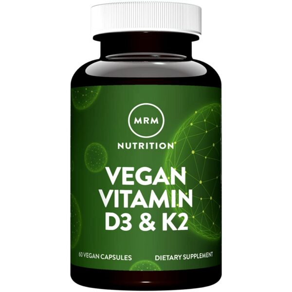 Etiqueta de Vitamina D3 y K2 vegana