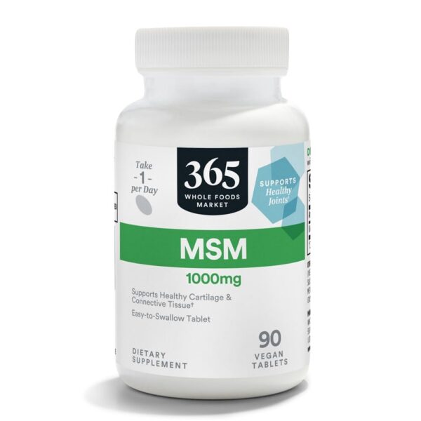 Frente de la tableta MSM 1000 mg