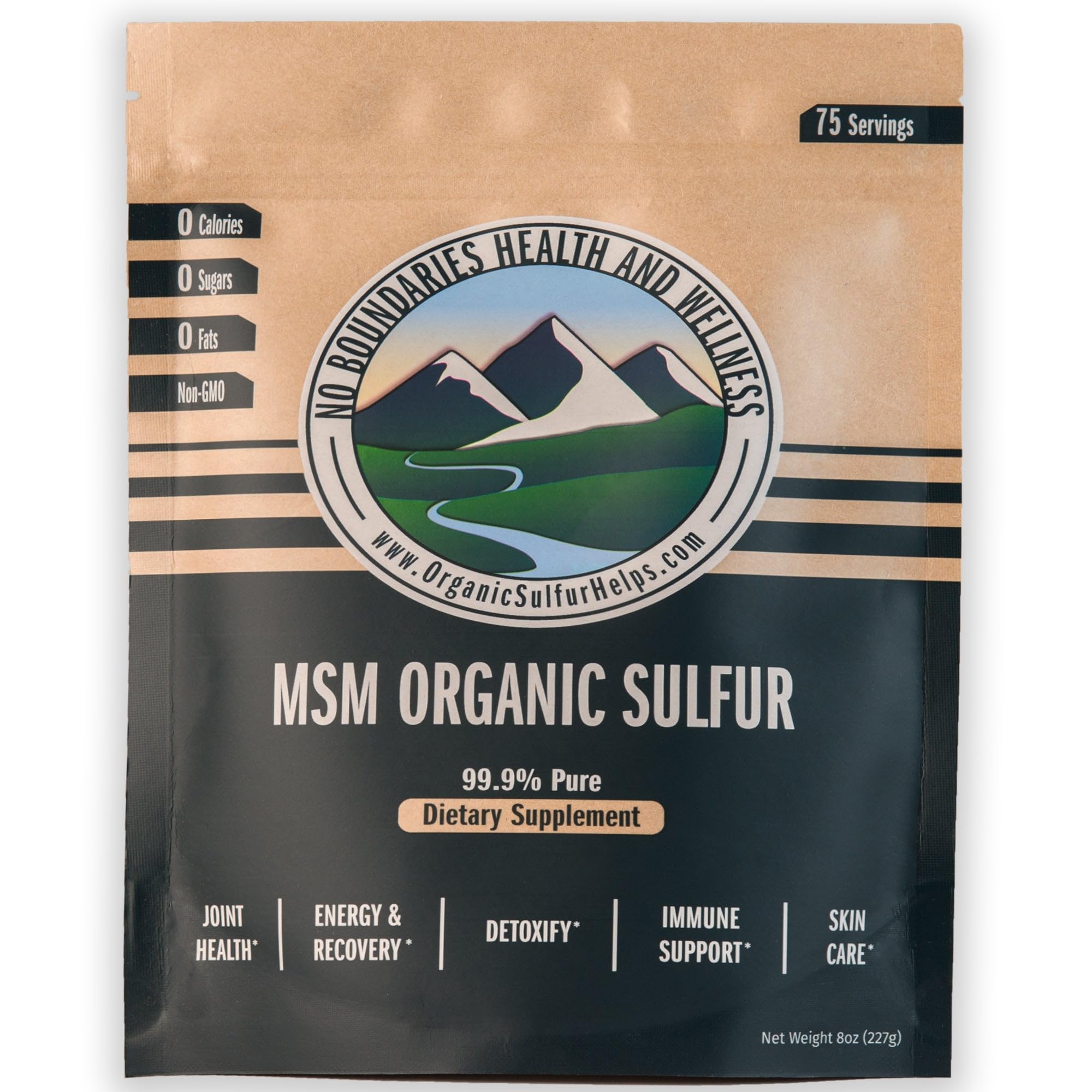 No Boundaries Health and Wellness MSM Organic Sulfur Crystals