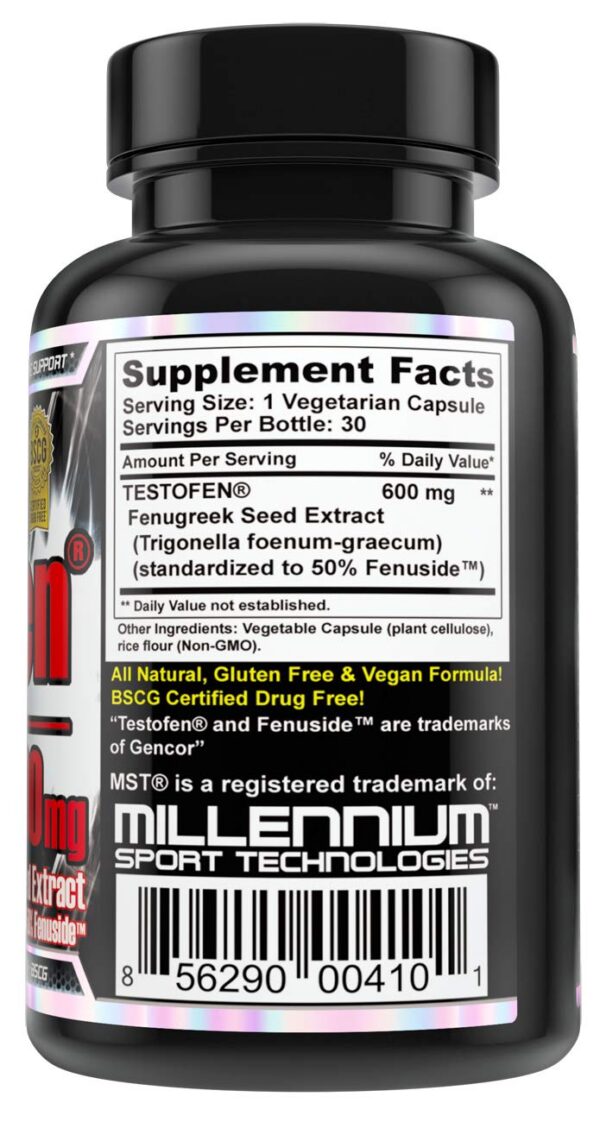 Etiqueta frontal de MST Testofen fenogreco