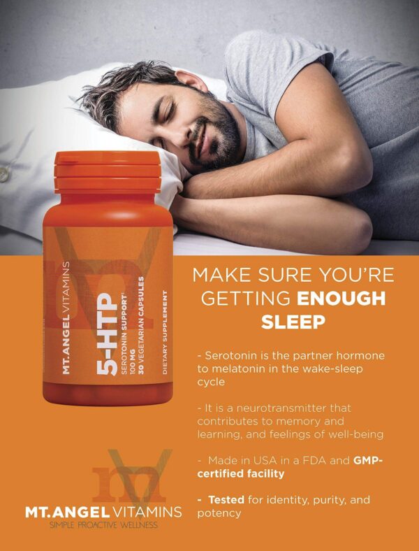 Cápsulas Mt. Angel 5-HTP en envase