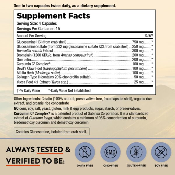 Frasco Mt Angel Vitamins complemento para soporte articular