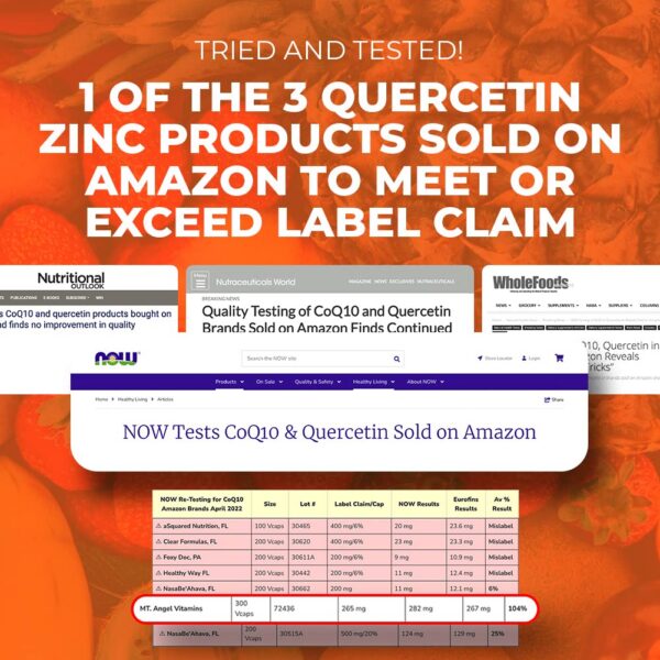 Mt. Angel zinc quercetina bromelina cápsulas