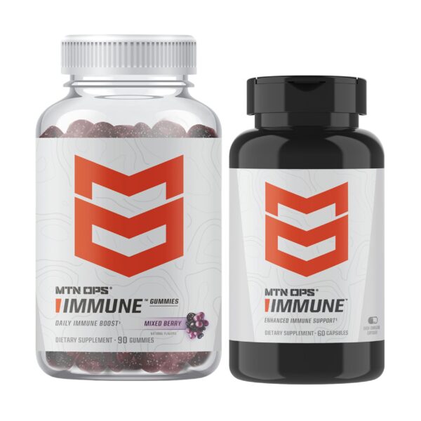 Frontal de la botella MTN OPS Immune Gummies