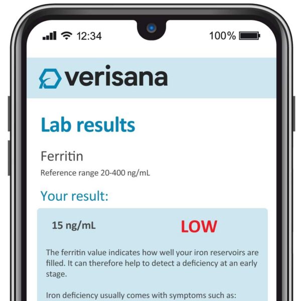 Muestra para prueba de hierro Verisana tomada del dedo