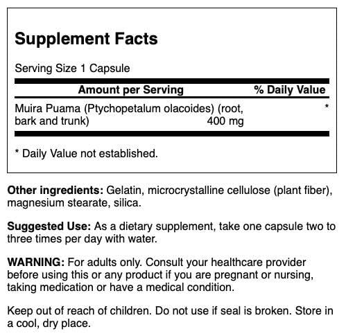 Version 1.0.0 Muira puama raíz cápsulas Swanson para salud sexual