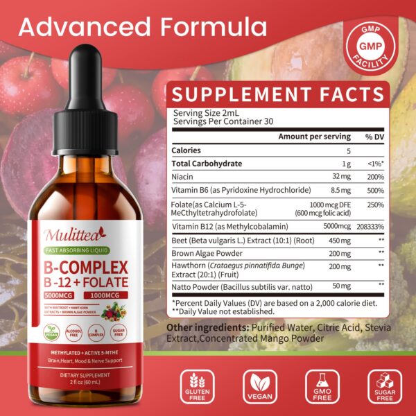 Version 1.0.0 Frasco y etiqueta Mulittea B metilado