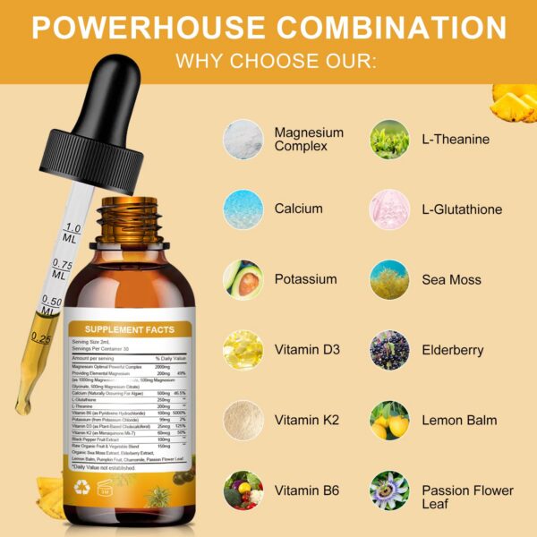 Botella con el complejo líquido de magnesio