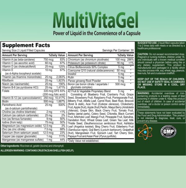 Version 1.0.0 MultiVitaGel vitaminas líquidas mujer mezcla 42 frutas verduras