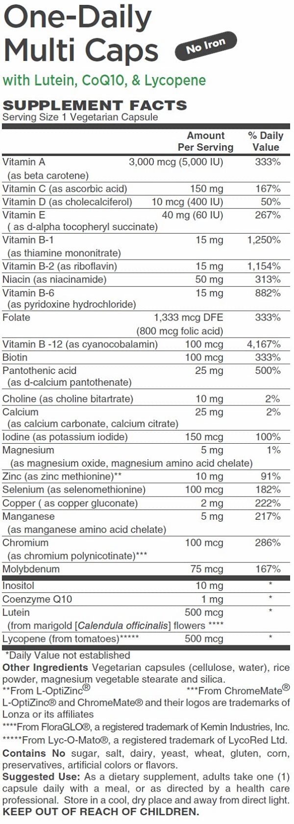 Multivitaminas AlchePharma sin hierro frasco con cápsulas